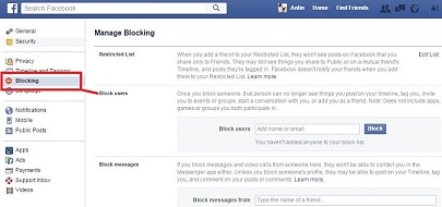 How to Block user on facebook page
