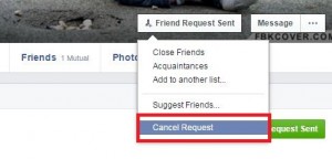 How to cancel send friend request on facebook