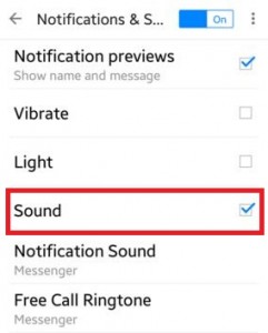How to turn off notification sound in facebook messenger app