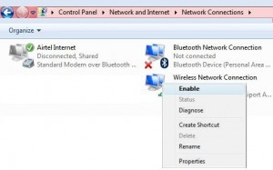 How to turn on WiFi in windows 7 & WIndows PC