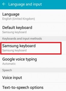 Tap on Samsung Keyboard option