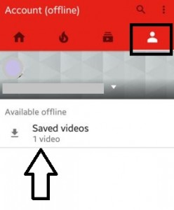 Tap on account in YouTube