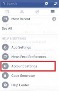 Tap on account settings