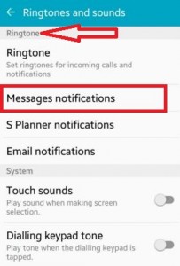 Tap on message notifications