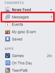 Tap on messages on left on FB
