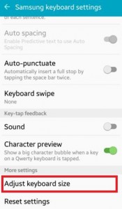 adjust keyboard size android lollipop