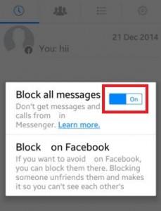 block contacts in facebook messenger app