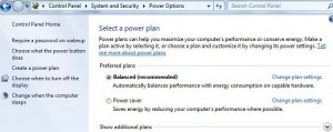 How to change power saving settings windows 7