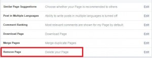How to delete facebook page