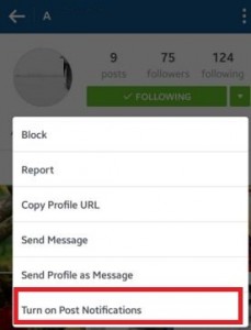 How to turn on instagram push notifications android