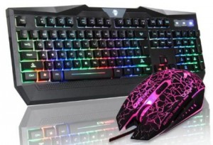 Rainbow backlit gaming keybaord and mouse