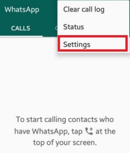 Select Settings option from list