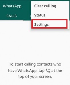 Select settings of WhatsApp