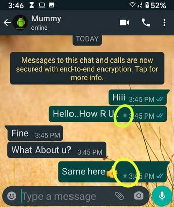 Star A Message on WhatsApp Android