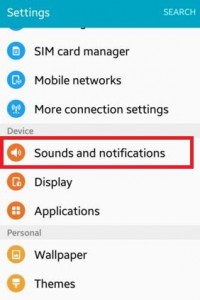Tap on Sound and notificaitons under device section