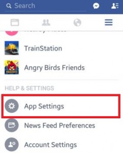 Tap on app settings under help & settings category
