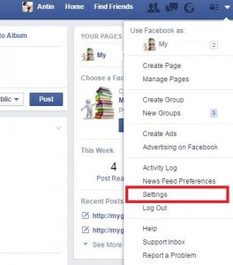 Tap on settings on facebook profile