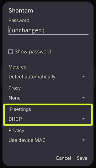 Check your IP Configuration settings to fix Connected to WiFi No Internet Issue