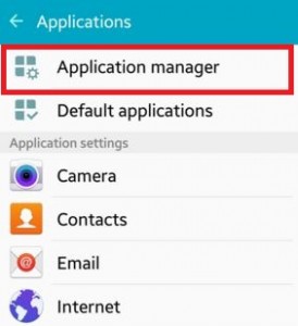 Click on Application manger to move app
