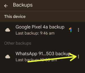 Delete WhatsApp backup permanently Android
