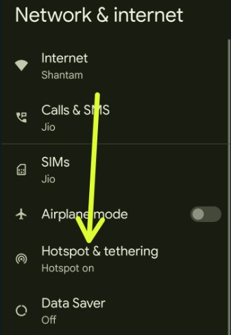 Hotspot and tethering settings on Android Phone