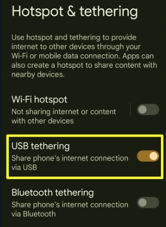 How to Use USB Tethering on Android to Use Mobile Hotspot to PC