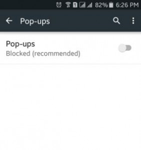 How to block pop ups on chrome android phone