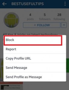 How to block someone on Instagram android phone