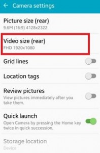 How to change camera video size android