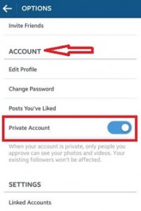 How to make instagram account private android lollipop