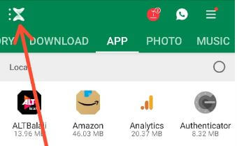 Open the Xender app to change download storage Android
