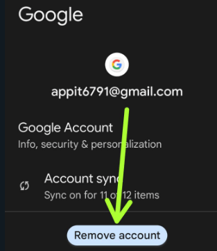 Remove account Google on Android Phone
