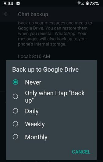 Restore WhatsApp Backup On Google Drive Android Devices