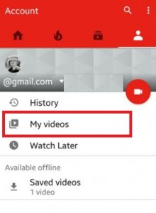Tap on My videos under Youtube account settings