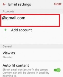 Tap on google email account