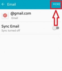 Tap on more to remove google email account