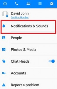 Tap on notifications & sounds option