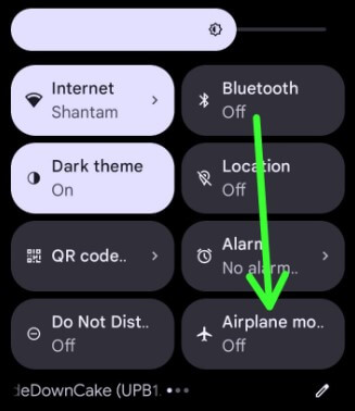 Turn Off Airplane mode to fix connected to Wifi but no internet access