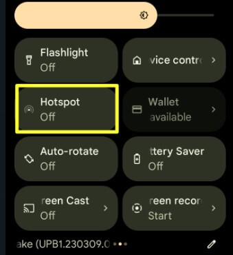 Turn On Mobile Hotspot using Quick Settings Tiles