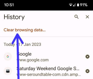 Clear History in Chrome on your Android