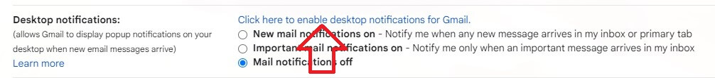 Enable Gmail Desktop Notifications in Chrome Browser