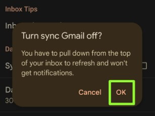 How to Stop Gmail from Syncing using Gmail App