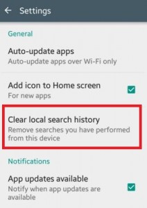 How to clear Google Play store search history android phone