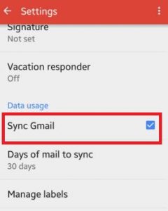 How to turn on Gmail sync android lollipop 5.1.1