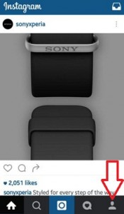 Tap on profile icon in instagram app