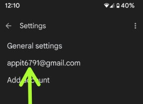 Tap on your Google account to change notification sound Email