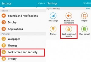 click on lock screen & security under personal section