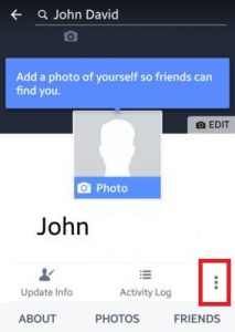 click on three vertical dots in facebook profile