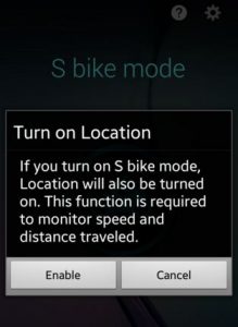 enable location for s bike mode