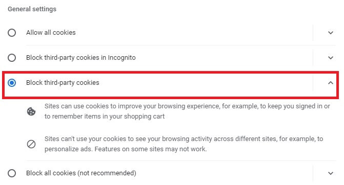 Block Third-Party Cookies on Google Chrome on the Desktop